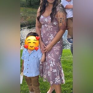 Pink floral sequin Lulu’s dress